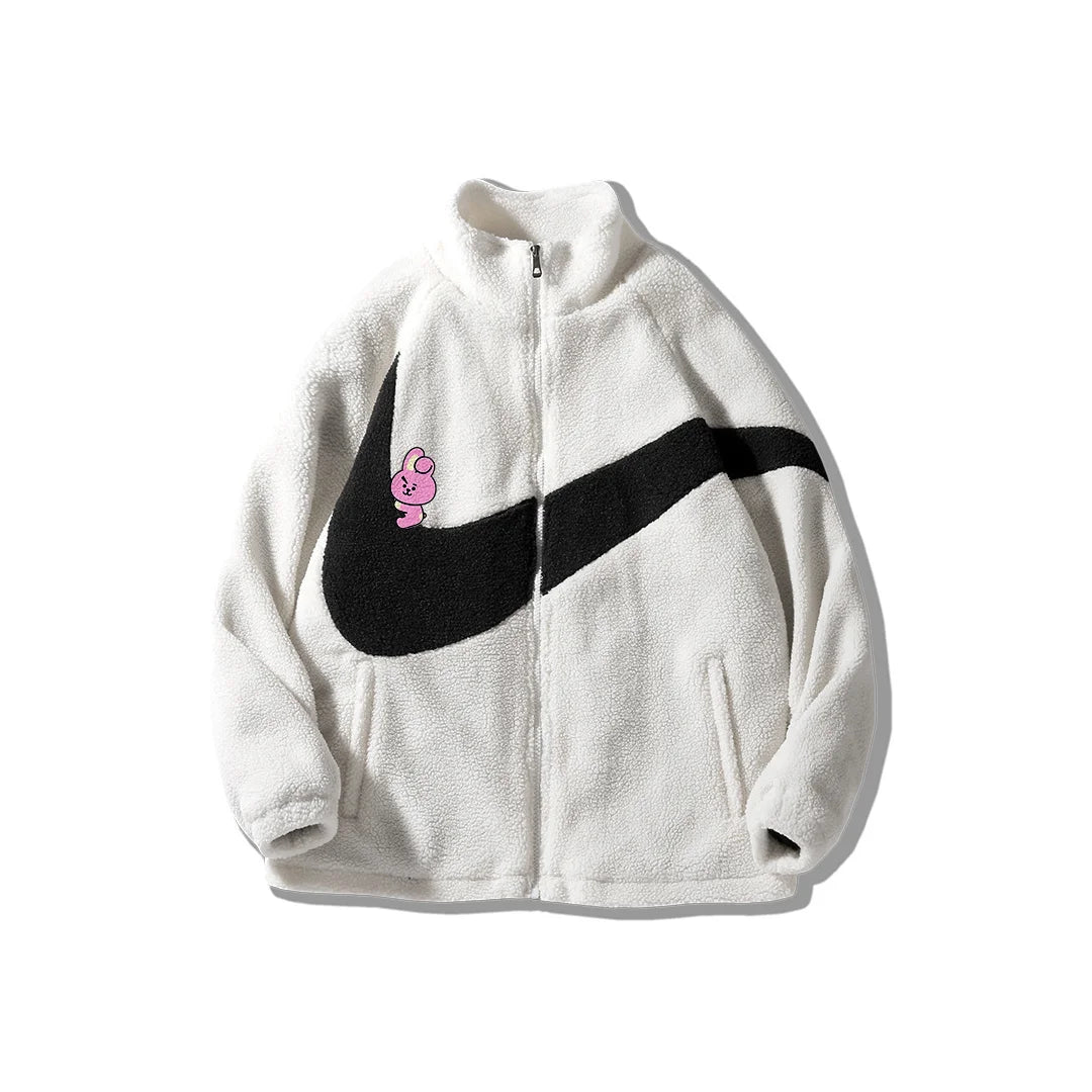 Nike fleece jacket big swoosh best sale