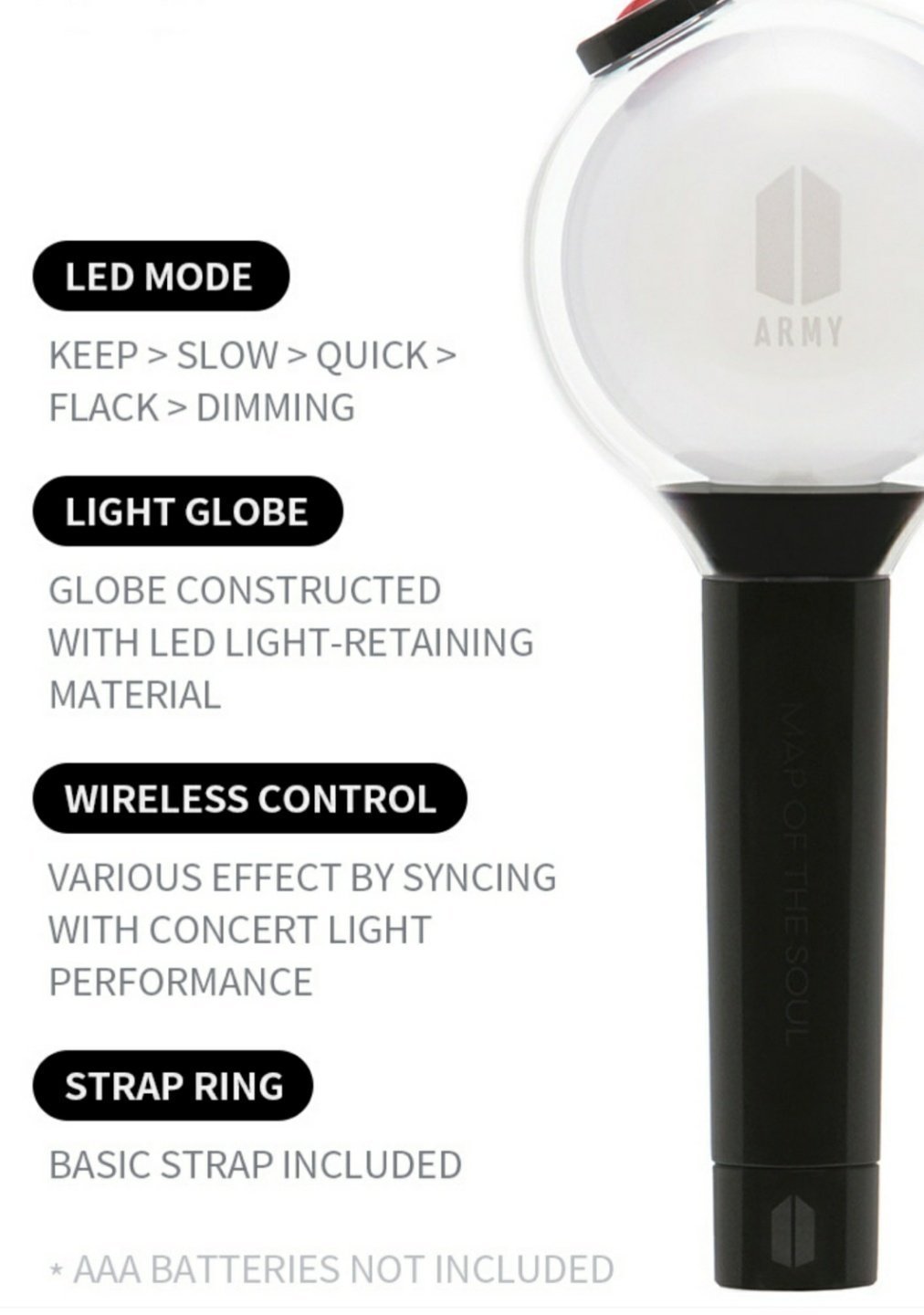 JOJOJOSDA BTS Army Bomb Lightstick Ver 4 (SE) Map of The Soul 7 Special  Edition, Connect Mobile APP to Adjust The Customize Color(Includes 7 Cards)