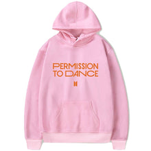 Load image into Gallery viewer, BTS PERMISSION TO DANCE HOODIE 🧡 - BTS ARMY GIFT SHOP
