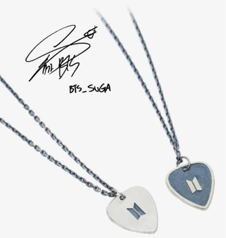 BTS - SUGA Silver Guitar Pick Necklace 😍🫰 - BTS ARMY GIFT SHOP