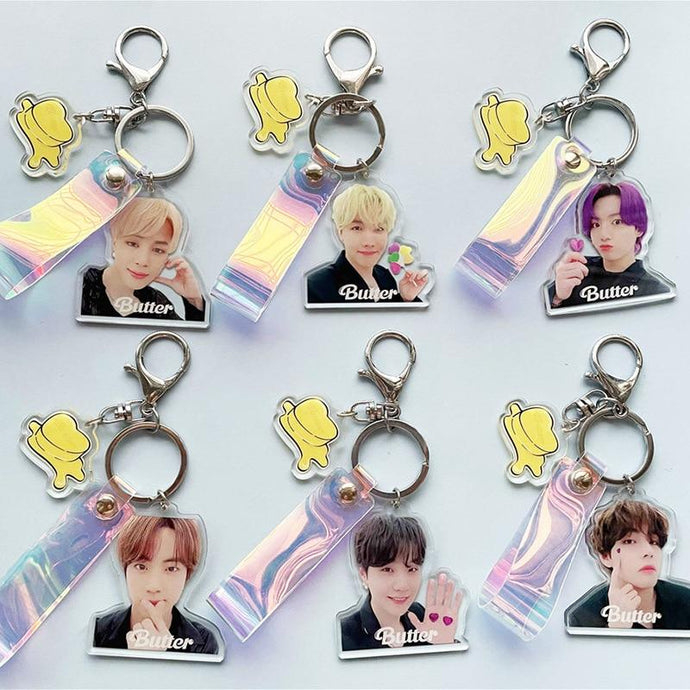 💛BUTTER💛 Holographic Keychain - BTS ARMY GIFT SHOP