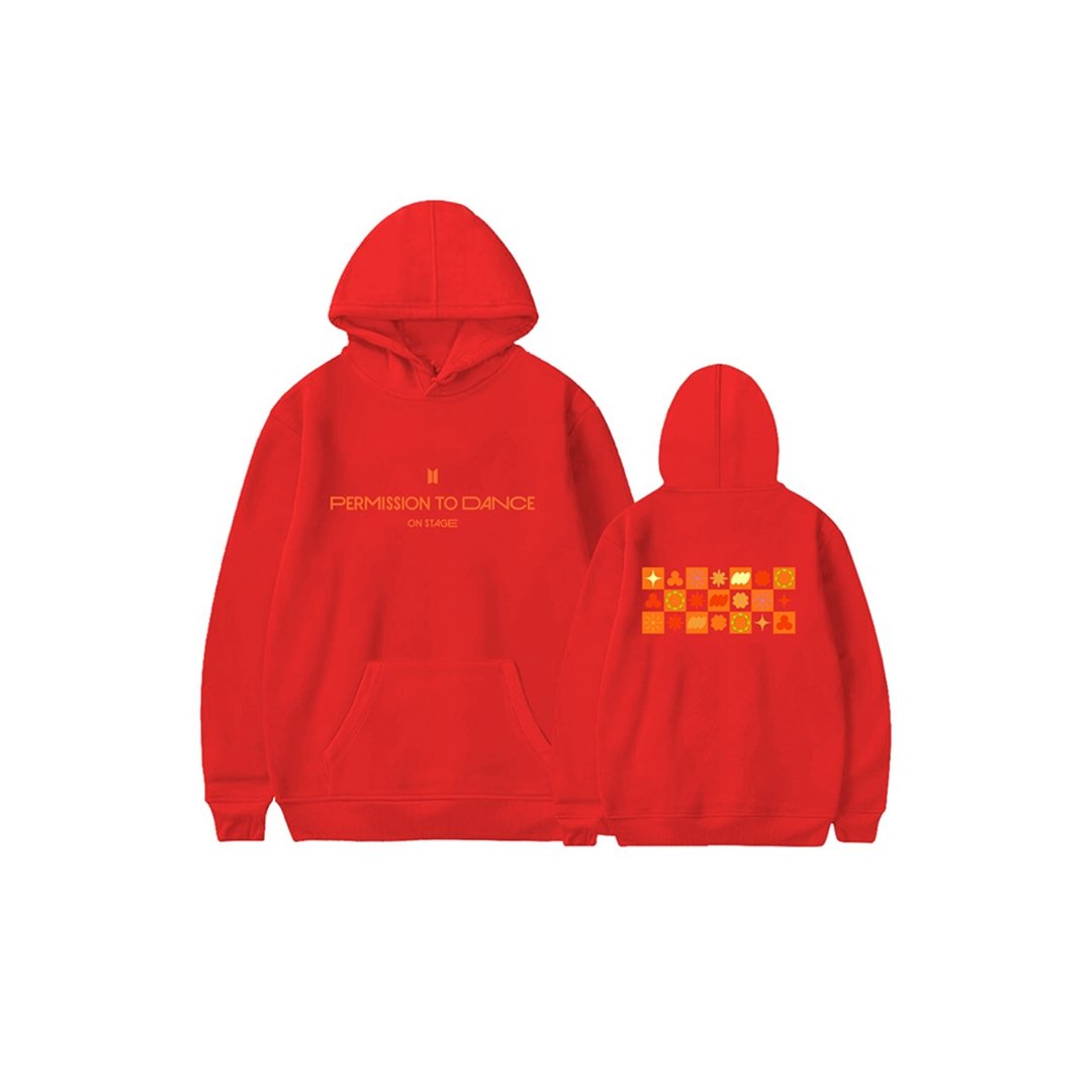 Bts hoodie red top