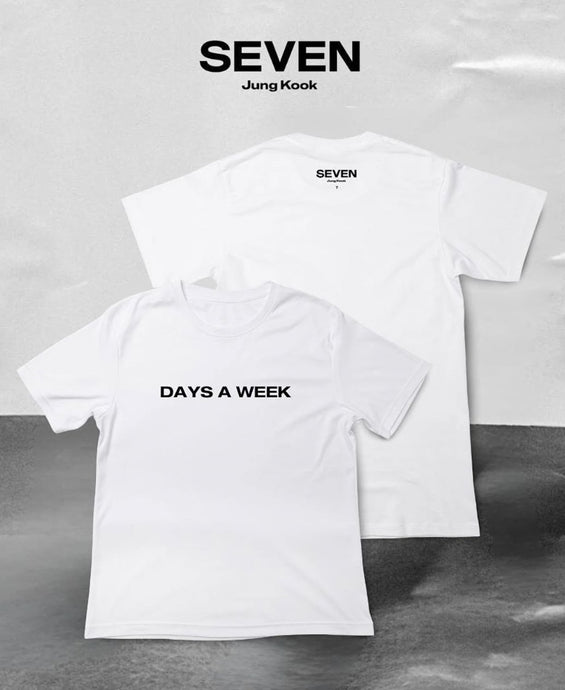 Seven Jungkook 'Days A Week' T-shirt - BTS ARMY GIFT SHOP